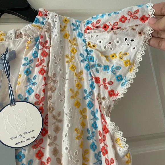 NWT Kimberly Whitman x Antonio Melani  Floral Embroidered Eyelet Dress - Picture 6 of 9